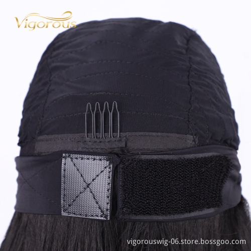 2020 New Fashion Headwrap Wholesale Machine Made Pre Plucked Cheap Glueless Body Wave For Women Headband Wigs Synthetic Hair